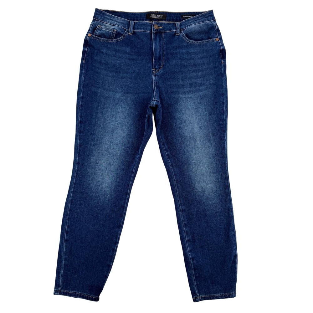 Judy Blue Boyfriend Fit Dark Wash Jeans Womens 13/31 JB88207 High Rise Stretch